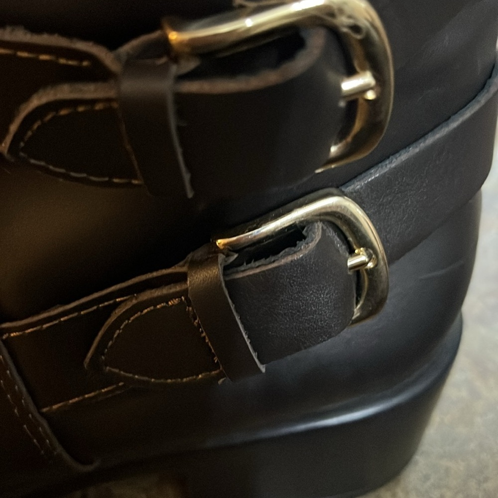 NWT Emanuele‎ Crasto Double Buckle Moto Boots Brown Leather Italy  sz 39/ US 8.0 - Picture 8 of 13